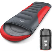 Trail Outdoor Leisure Adult Sleeping Bag 3 Season Single Person Warm Hood Carry Bag Trail Alpine 250 in Red