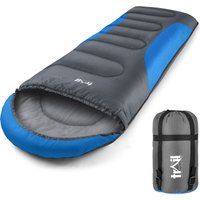 Trail Outdoor Leisure Adult Sleeping Bag 3 Season Single Person Warm Hood Carry Bag Trail Alpine 250 in Blue
