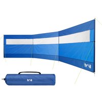 Trail Outdoor Leisure Trail 4 Pole Windbreak Steel Spike Windbreaker with PVC Window 5m x 1.4m in Blue