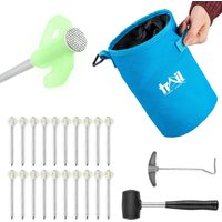 Trail Outdoor Leisure Trail 20pc Glow In Dark Tent Pegs Hard Ground with Mallet Peg Extractor & Bag