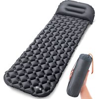 Trail Outdoor Leisure Lightweight Sleeping Mat With Pillow Ultra Light Inflatable Camping Mattress 5.5cm in Black