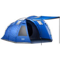 Trail Outdoor Leisure 5 Man Tent Festival Family Camping Waterproof 3000mm Dark Bedroom Living Area in Blue