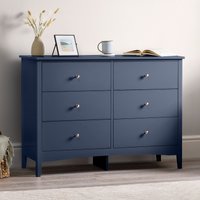 Christow Navy Chest of Drawers Modern 6 Drawer Bedroom Storage Unit Furniture Cabinet