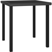Berkfield Home Garden Dining Table Black 70x70x73 cm Poly Rattan | Size: 70 x 70 x 73 cm