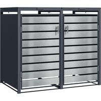 Phoenix Safe Company Double Wheelie Bin Storage, GB2213ASK, Silver effect, 80D x 132W x 116H CM