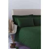 Martex Poetry Plain Dyed Duvet Cover Set in Bottle Green | Size: Double