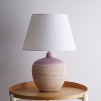 K Tenby Lilac Table Lamp Glazed Ceramic Base & Fabric Shade