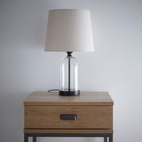 K Stunning Glass Chelsea Table lamps natural Linen Lamp shade
