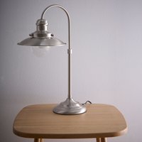 K Chester Vintage Satin Nickel Fishermans Style Table Lamp