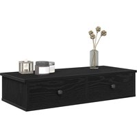 Berkfield Home Wall Shelf with Drawers Black 80x31x17 cm Engineered Wood | Size: 80 x 31 x 17 cm