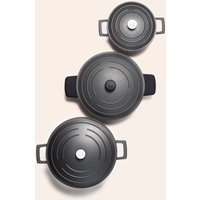 MasterClass 2pc Black Cast Aluminium Casserole Dish Set with handle covers
