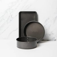 3pc Non Stick Baking Set 20cm Spring Form Round Pan 34x20x4cm Brownie Pan & 23cm Deep Pie Pan x 20 x 4 cm