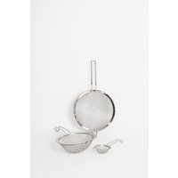 3pc Fine Mesh Stainless Steel Sieve Set includes 7.5cm 18cm & 20.5cm Sieves