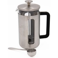 2pc Cafetière Set including Pisa 8 Cup Brushed Stainless Steel Cafetière & Stainless Steel Coffee Measuring Scoop