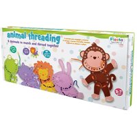 Fiesta Crafts Animal Lacing Cards - Bright Threading Toys for Kids
