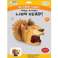 Fiesta Crafts Lion 3D Full Head Mask Kit - Colourful & Easy to Assemble Head Costume in Brown