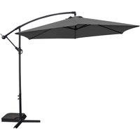 Groundlevel 3m Outdoor Cantilever Banana Garden Parasol in Grey