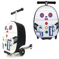 Groundlevel Children's Suitcase with Fold Down Scooter in White