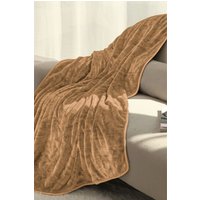 Ezysleep Super Soft Cosy Heated Fleece Throw Blanket With Adjustable Control in Natural