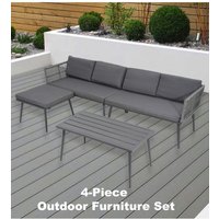 Groundlevel The Hamilton 4 Piece Outdoor Furniture Set in Grey