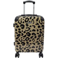 Groundlevel Animal Print Hard Shell Cabin Suitcase in Brown