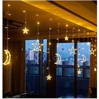 Indoor Outdoor Star & Moon LED Curtain Lights