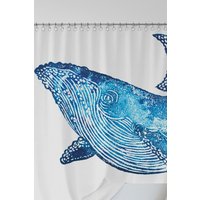 BlissHome Creatures Whale Design Shower Curtain