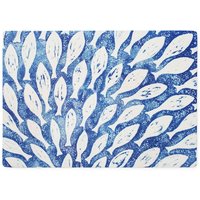 BlissHome Creatures Shoal Fish Bathmat in Blue