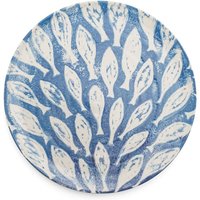 BlissHome Creatures Ceramic Round Platter with Blue Fish Shoal Design 37cm