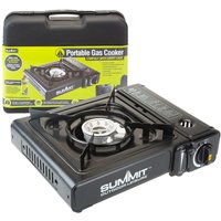 VFM e-Store Portable Gas Stove Electronic Ignition Wind Sheild Black