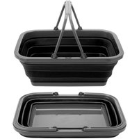 VFM e-Store Washing Bowl Basket Pop Up Collapsible Easy Storage Grey