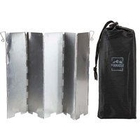 vfm-estore Stove Shield 5-Panel Aluminium Cover - Ground-Pegged, Foldable Carry Bag Included