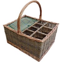 Red Hamper Wicker Event Basket Extra Special with 4 glasses in Brown
