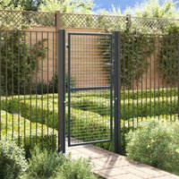 Berkfield Home Mesh Garden Gate Galvanised Steel 100x225 cm Grey