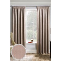 Enhanced Living 'Matrix' Latte - Tape Top Thermal Noise Reducing Dim Out Curtains - Pair in Natural | Size: 168 cm width x 229 cm drop