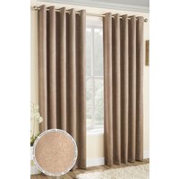 Enhanced Living 'Vogue' Latte Eyelet Thermal Noise Reducing Dim Out Curtains Pair in Natural | Size: 168 cm width x 183 cm drop