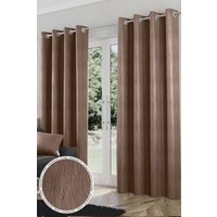Enhanced Living 'Goodwood' Bronze - Thermal, Energy Saving, Dimout Eyelet Pair of Curtains with Wave Pattern | Size: 117 cm width x 183 cm drop