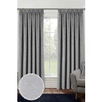 Enhanced Living Velvet, Supersoft, 100% Blackout, Thermal Pair of Curtains with Tape Top in Grey | Size: 168 cm width x 183 cm drop