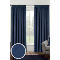 Enhanced Living Velvet, Supersoft, 100% Blackout, Thermal Pair of Curtains with Tape Top in Blue | Size: 168 cm width x 137 cm drop