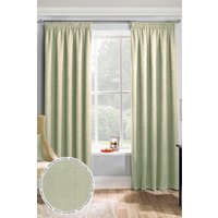 Enhanced Living 'Matrix' Green - Tape Top Thermal Noise Reducing Dim Out Curtains - Pair in Light Green | Size: 117 cm width x 183 cm drop
