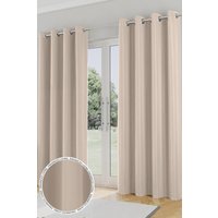 Enhanced Living 'Nightfall' Natural Plain Supersoft Thermal Blockout Eyelet Curtains | Size: 117 cm width x 137 cm drop