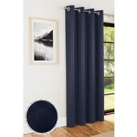 Enhanced Living 'Nightfall' Navy Plain Supersoft Thermal Blockout Single Eyelet Door Curtain | Size: 168 cm width x 214 cm drop