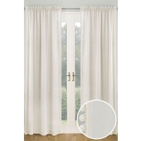 Tahiti Pom Pom Trim Linen Look Voile Panel Pair cm width x 137 cm drop