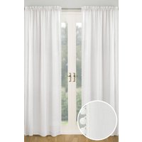 Tahiti Pom Pom Trim Linen Look Voile Panel Pair cm width x 137 cm drop