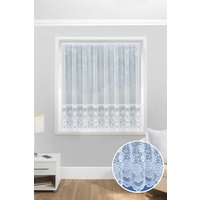 Tyrone Textiles Traditional Floral Heavy Lace Sheer Net Curtain Panel in White | Size: 500 cm width x 137 cm drop
