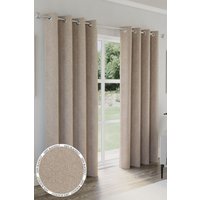 Enhanced Living 'Austin' Natural 100% Blackout, Thermal, Linen Look Pair of Eyelet Curtains | Size: 229 cm width x 229 cm drop