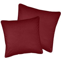 Pair Soft Velvet Double Sided Zip Opening Piped Edge Cushion Covers Cases Only cm x 55 cm