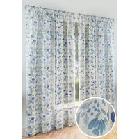 Mia Floral Print Voile Panels Pair Rod Pocket Header cm width x 137 cm drop