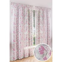 Mia Floral Print Voile Panels Pair Rod Pocket Header cm width x 229 cm drop