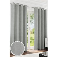 Enhanced Living 'Knightsbridge' Grey 100% Blackout, Thermal, Chenille Pair of Eyelet Curtains | Size: 168 cm width x 229 cm drop